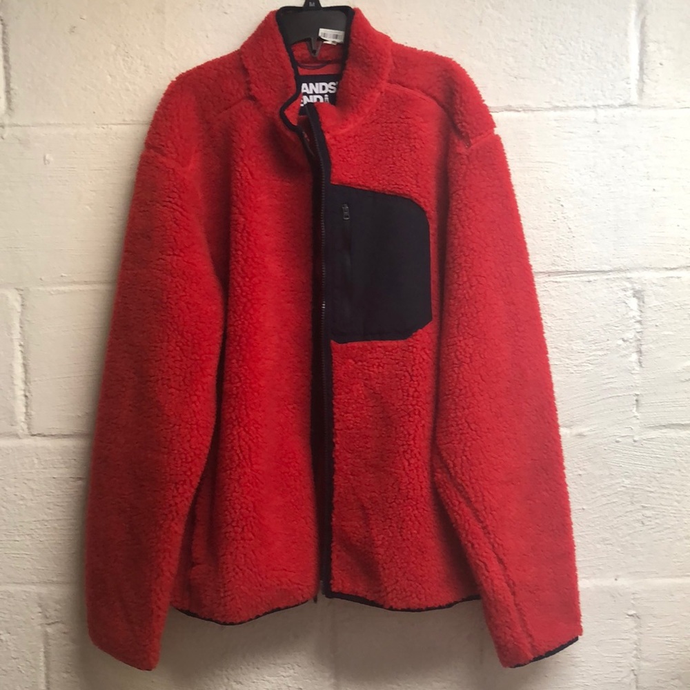 Lands end Sherpa fleece Jacket Red